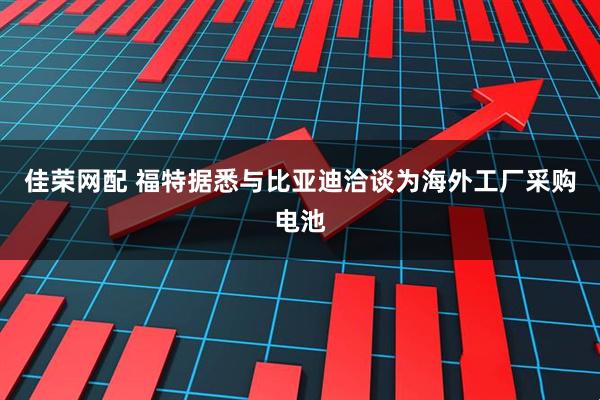 佳荣网配 福特据悉与比亚迪洽谈为海外工厂采购电池